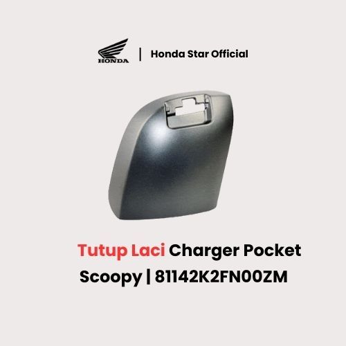 New Scoopy - Honda ORI Lid L Pocket Tutup Laci Charger - SILVER