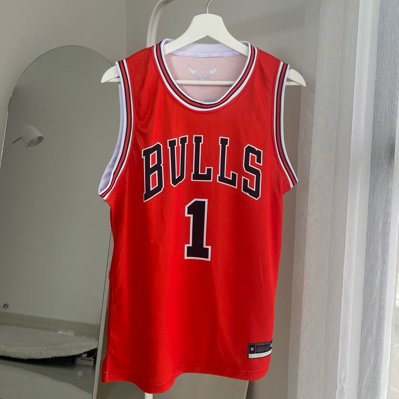[ORIGINAL] Jersey Derrick Rose Chicago #1 MERAH RED HITAM BLACK - Swingman Dryfit Kaos Basket Baju B