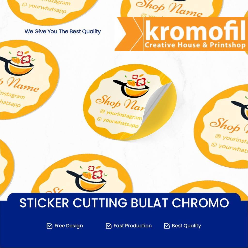 

CETAK STIKER CROMO / LABEL BULAT LABEL NAMA LABEL MAKANAN TOPLES KEMASAN BOTOL MINUMAN CUSTOM KROMO | KROMOFIL PRINTING