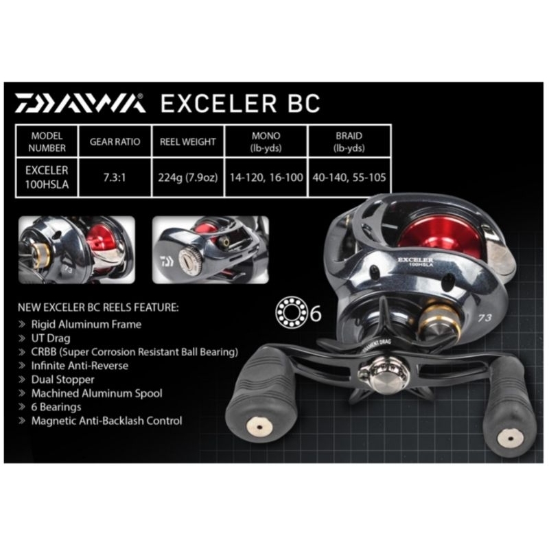 REEL PANCING DAIWA EXCELER 100HSLA BC