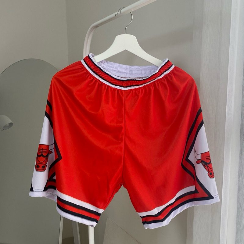 [ORIGINAL] Celana Basket Chicago Bulls Merah Red Celana Olahraga Celana Kolor Swingman Dryfit Bola B