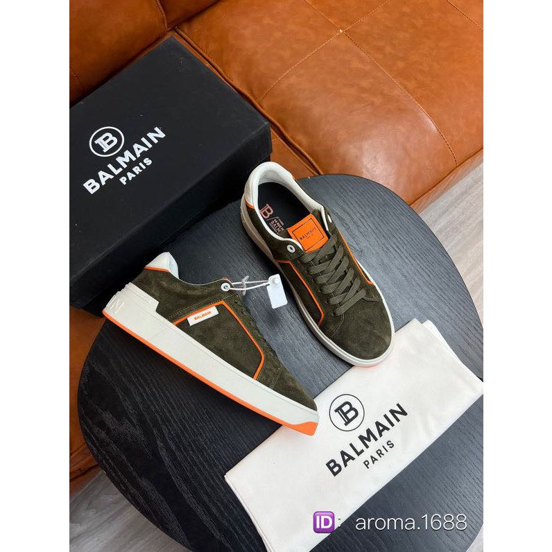 BALMAIN B-Skate sepatu olahraga patchwork kontras sepatu biasa