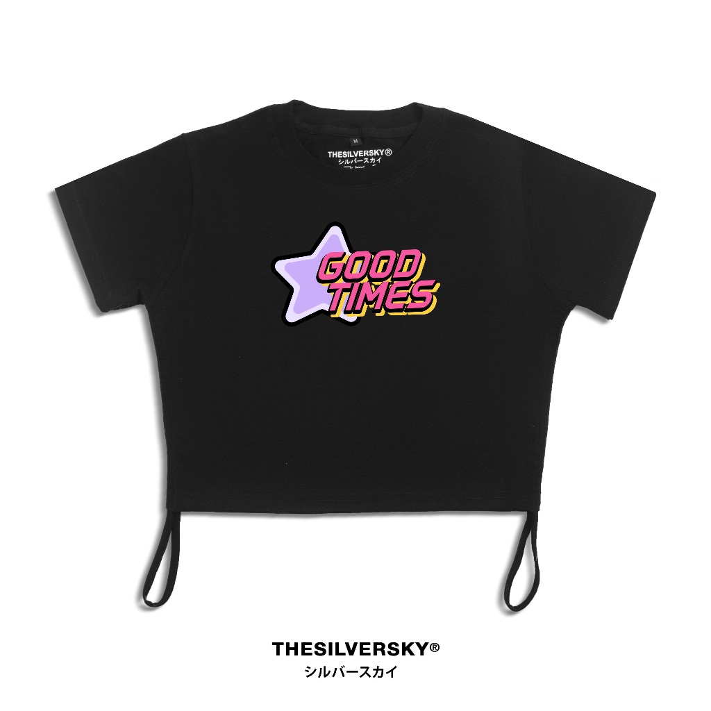 Thesilversky 90s Y2K Drawstring Serut Crop Top