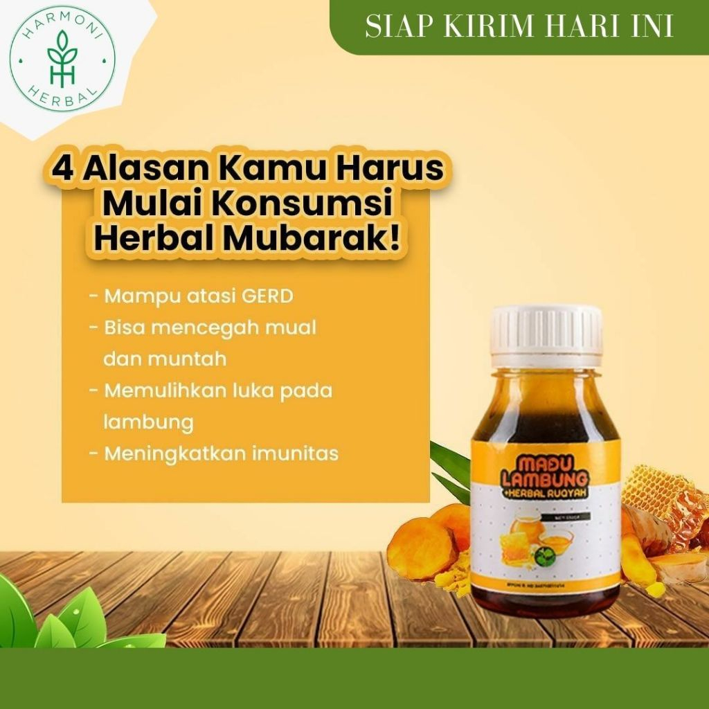 Madu Lambung Mubarak Obat Maag Herbal Asam Lambung Gerd Maag Kronis Sakit Iritasi Luka Nyeri Radang 