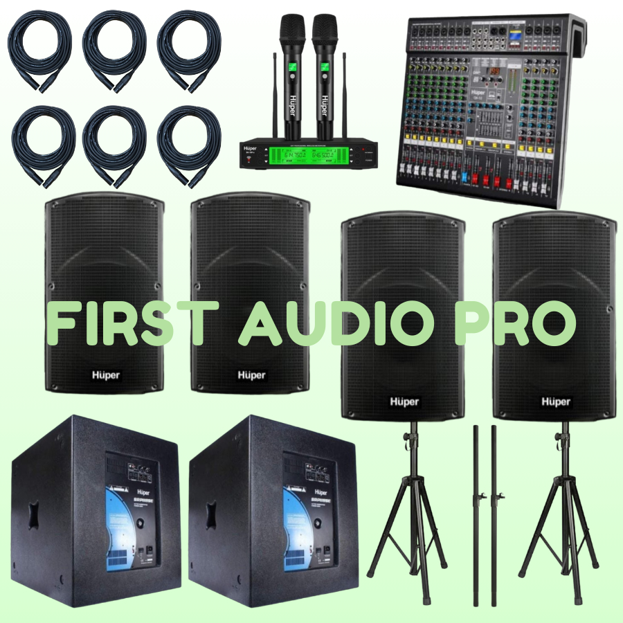 Paket 7 soundsystem outdoor Huper JS12 + Subwoofer SRP118SE + QX12 ORIGINAL HUPER