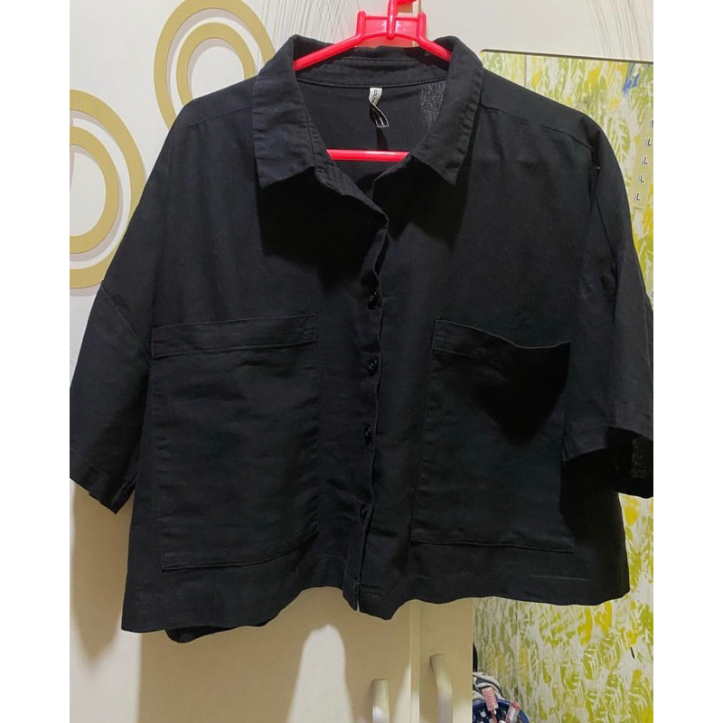 kemeja crop wanita colorbox