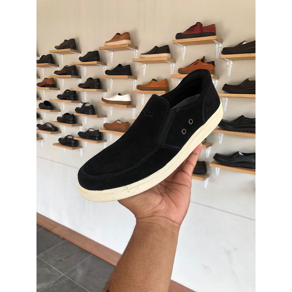 Sepatu Kulit Pria Casual Kulit suede Hitam