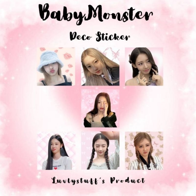 

[88pcs] BABYMONSTER KOREAN MAIL STICKER || BAEMON DECO PINK GLOSSY STIKER PAKET FREEBIES