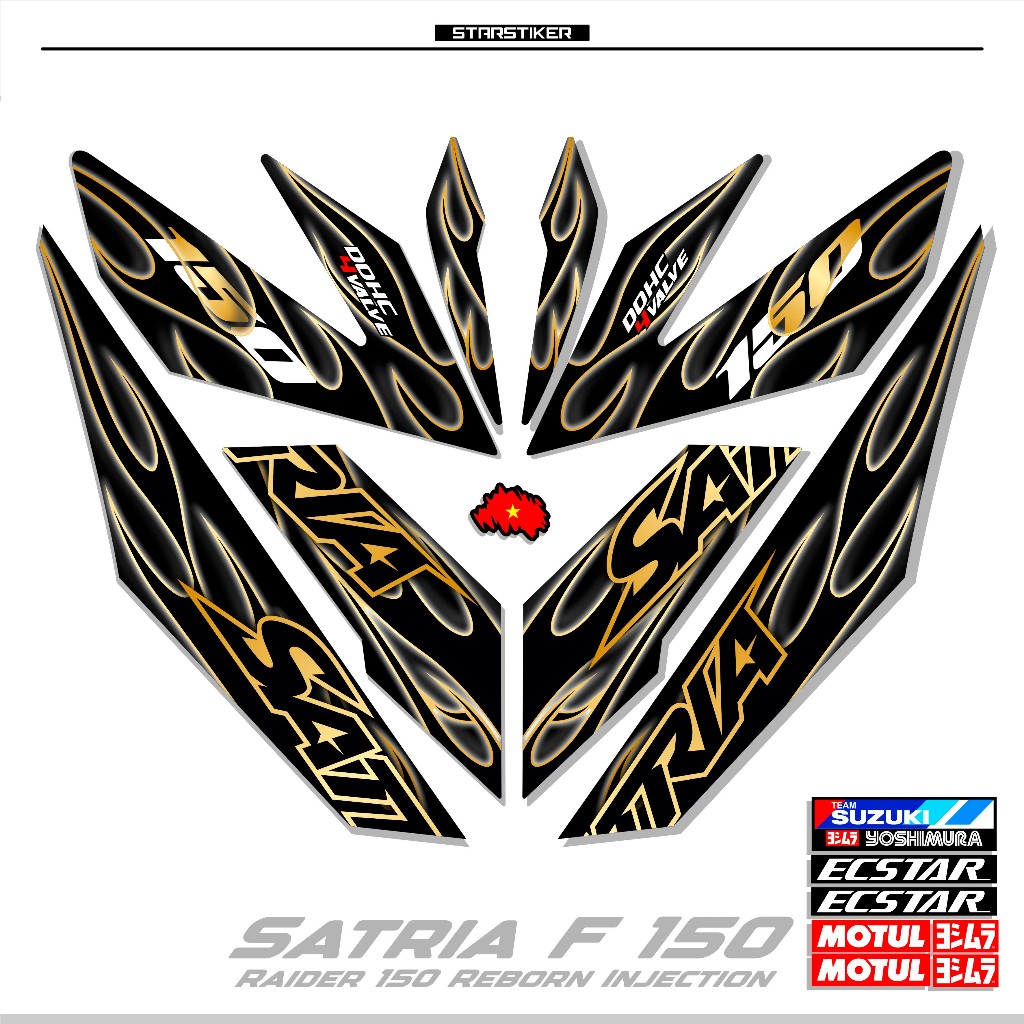 Striping Satria Injeksi 150 Motif X11/Stiker/Sticker/Variasi/2016/150 FI 2016/Limited Edition/King D
