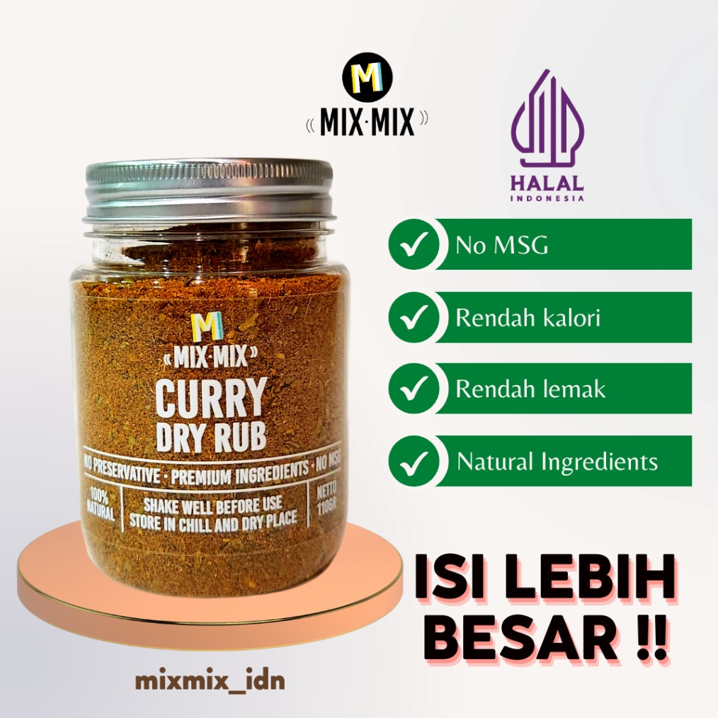 

1212 Mixmix Curry Dry Rub Bumbu Marinasi Serbaguna 11 GRAM All Purpose Seasoning