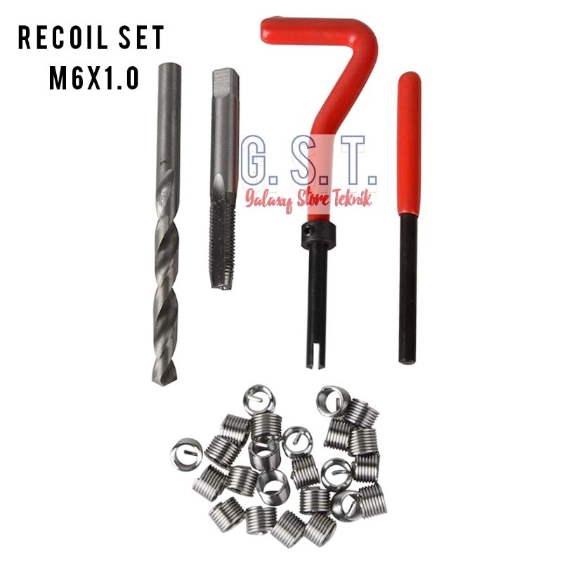 recoil set drat baut 10. M6×1.0 set tap bor handle dll.repairt drat per rusak