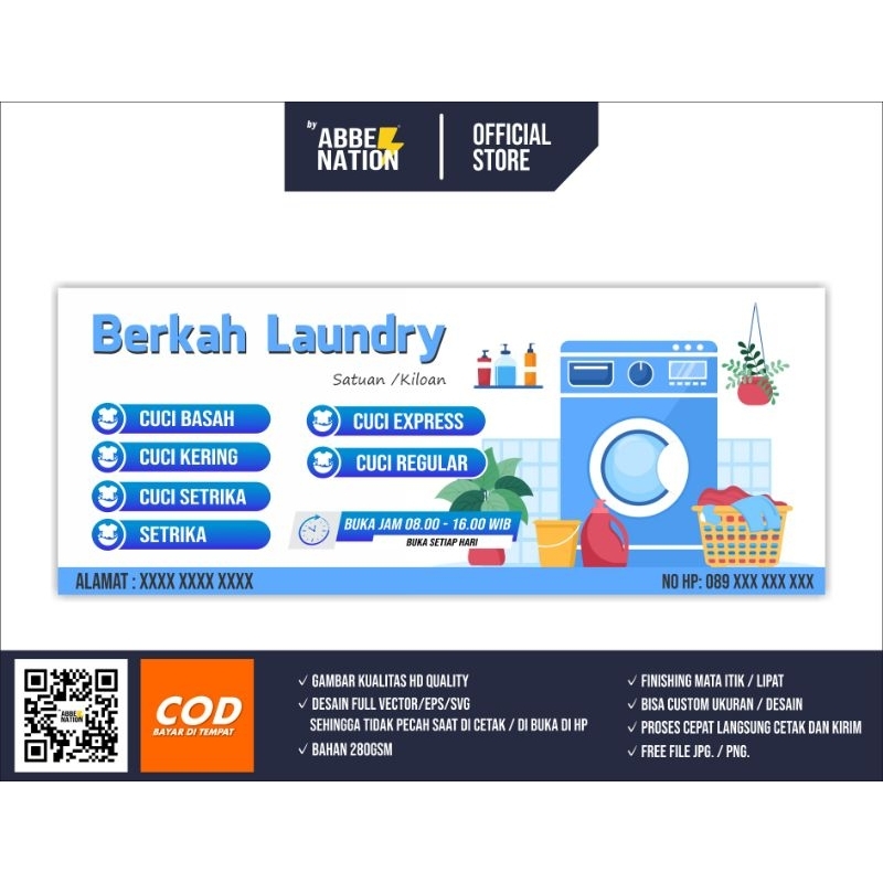 BANNER SPANDUK LAUNDRY MODERN PREMIUM V.1