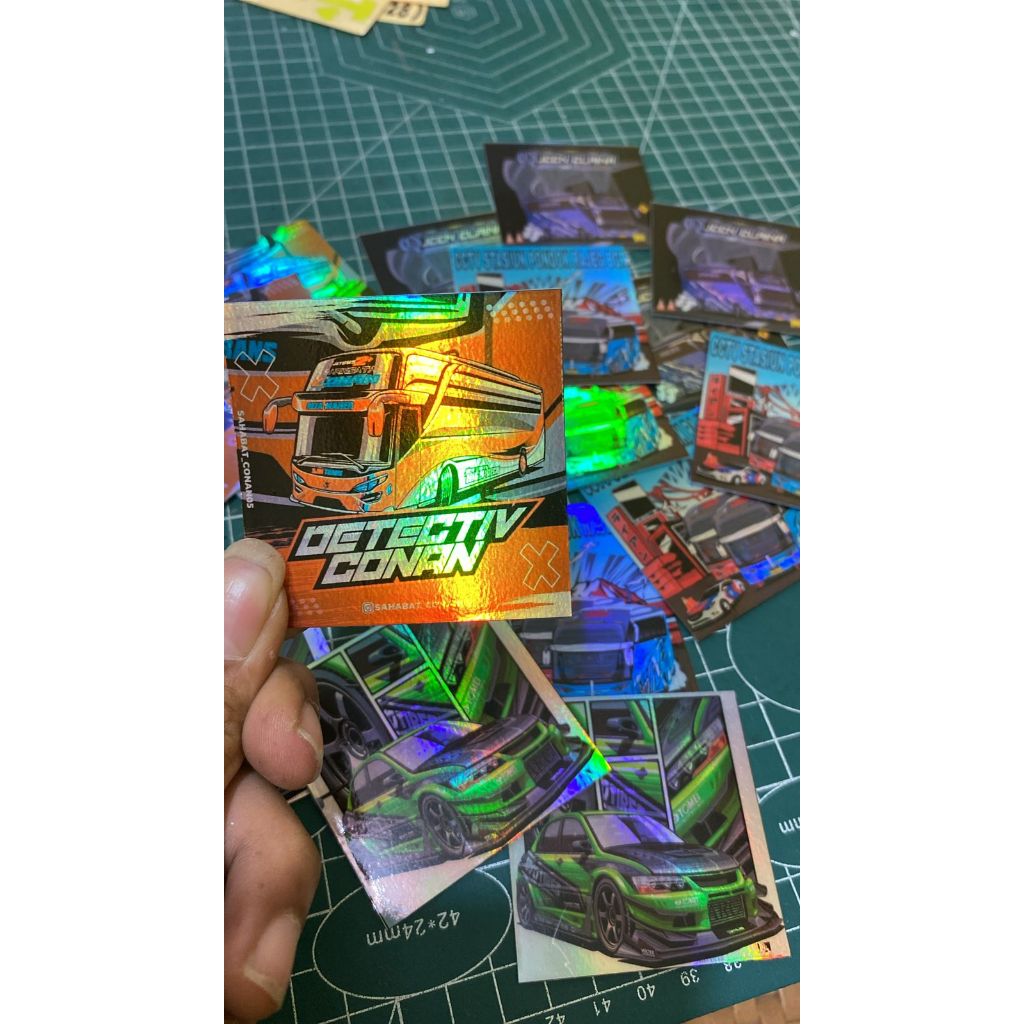 CUSTOM CETAK STIKER HOLOGRAM BUS DESGN SENDIRI STIKER BUS HOLOGRAM