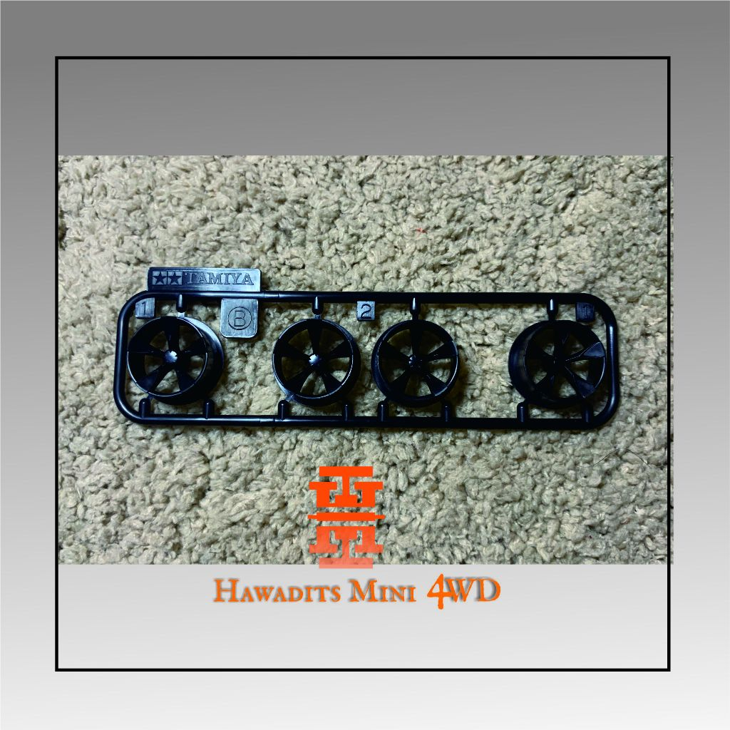 Velg Tamiya 5 Spoke Medium Hitam Original Tamiya