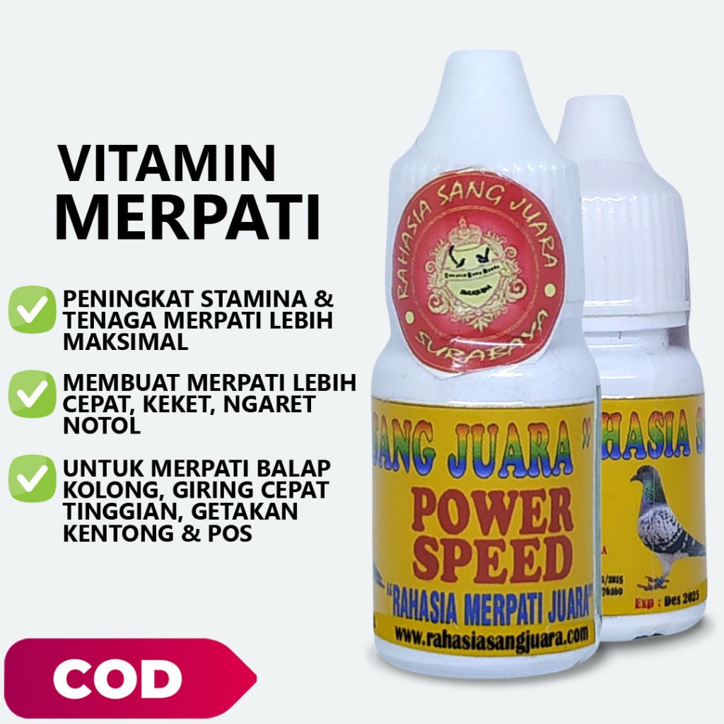 POWER SPEED CAIR VITAMIN BURUNG MERPATI BALAP KOLONG 15ml