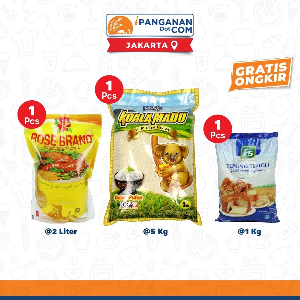 

Original Paket Sembako iPanganan I Beras Tepung Terigu Minyak Goreng Harga Sudah Termasuk Ongkir JKT buruan