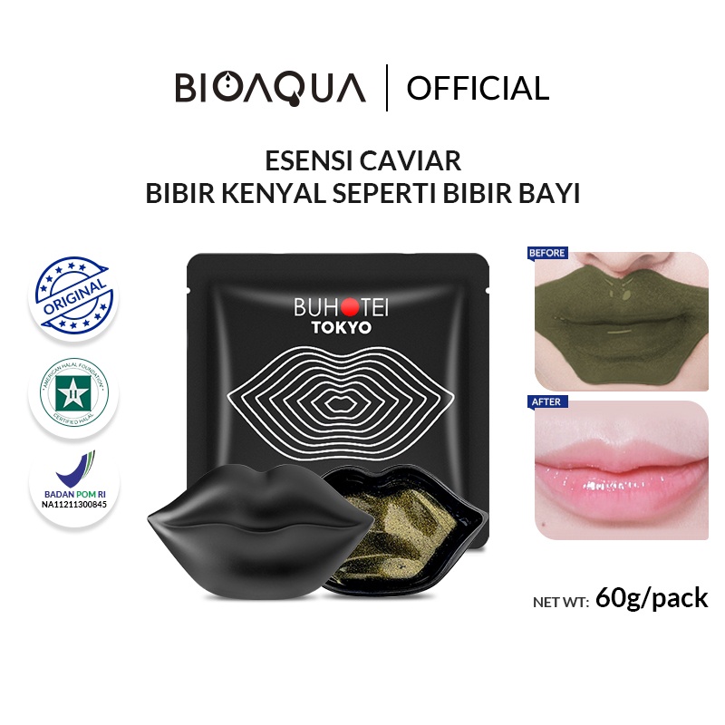 BIOAQUA x BUHOTEI Lip Care Bundle With Caviar Crystal Lip Mask Masker Bibir 6g  Day  Night Lip Serum
