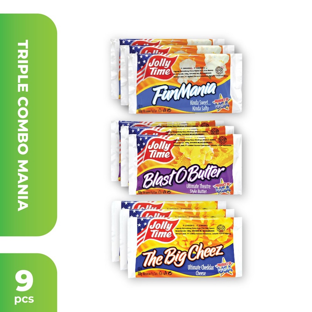 

XPRESS Jolly Time Microwave Popcorn Triple Combo 3BOB 3TBC 3FM