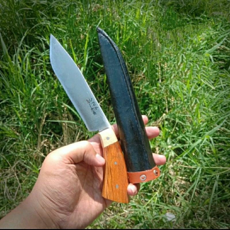 PISAU DAPUR MELENGKUNG SARUNG MERANJAT BAJA GAGANG KAYU JATI ANTI COPOT COD MEDAN SUMATRA UTARA