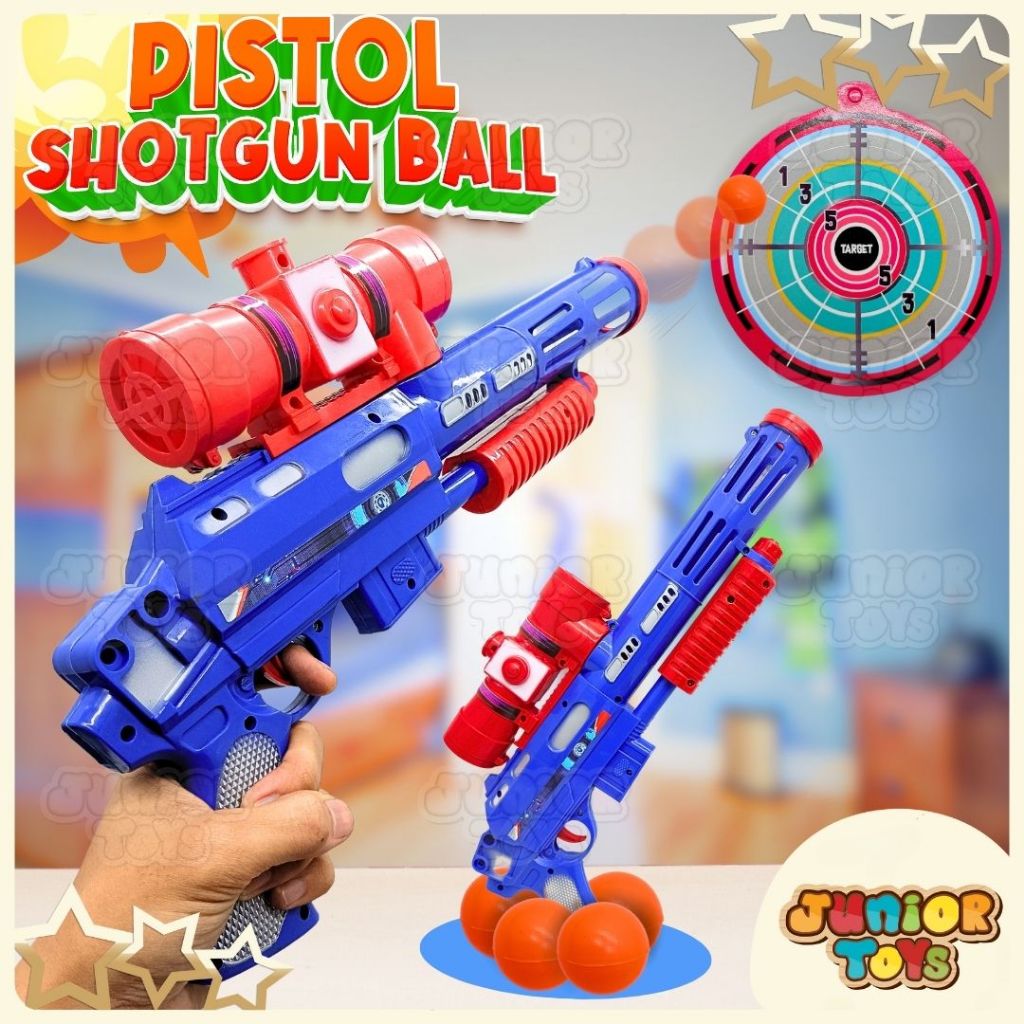 Mainan Pistolan Anak Aman Bola Tembak Shotgun Ball Toys