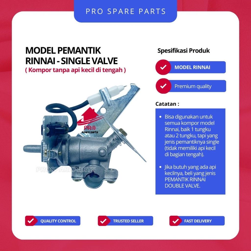 Mesin Pemantik Kompor Gas Rinnai Api Satu / Single - Sparepart Kompor Gas Rinnai
