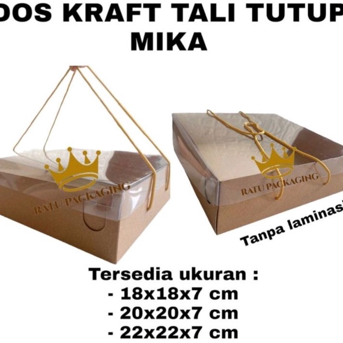 

Sentuhan Pribadi untuk Setiap Perayaan 1 PCS RATU Dos KRAFT TALI TUTUP MIKA Tinggi 7CM Kardus Box Kotak Hampers Kue