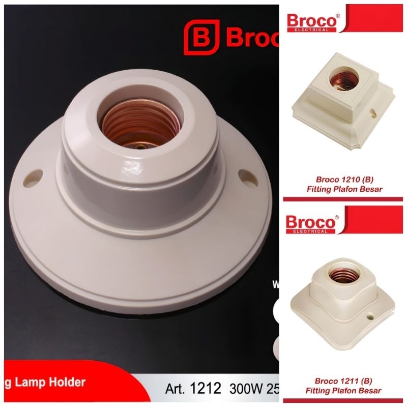 Broco Fiting Lampu Plafon Dudukan Lampu Tempel