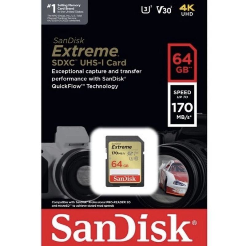 Memori SDCARD Sandisk Extreme  64GB SDXC Memory Card 170 mbps