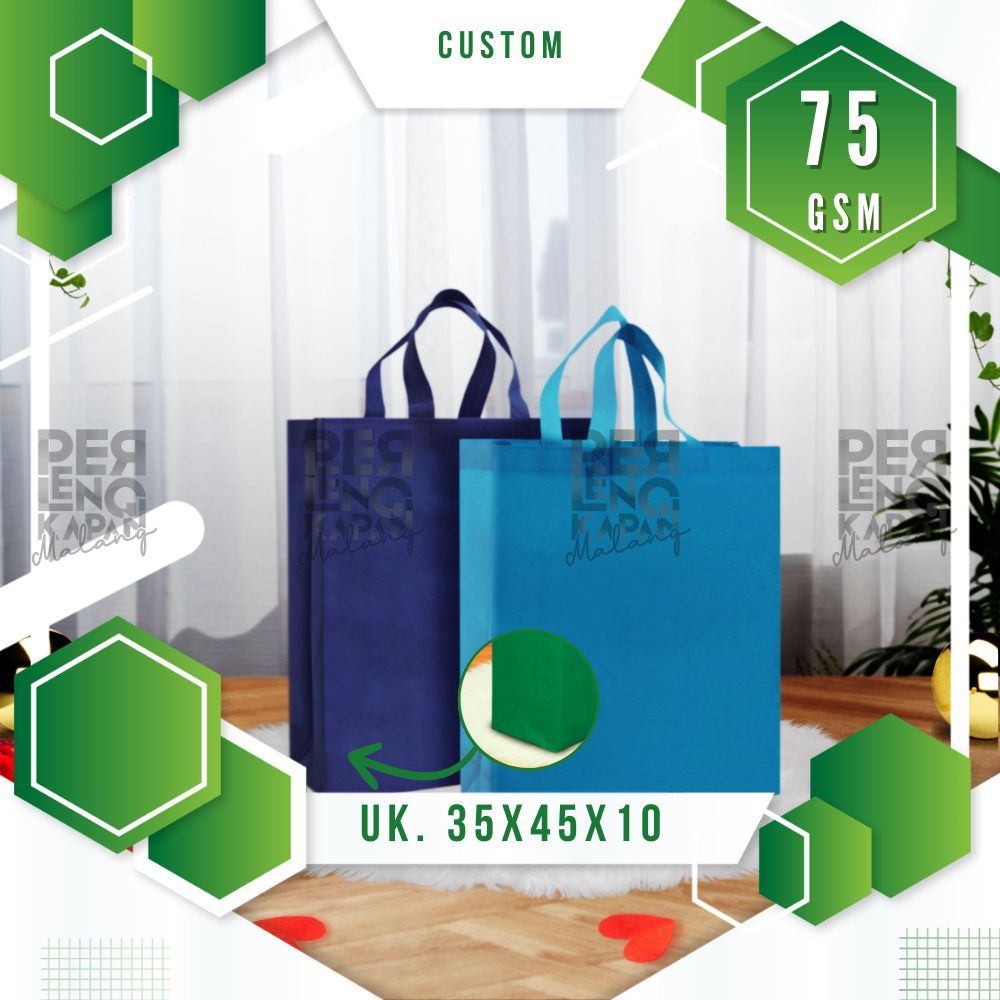 

Tas Box Spunbond Goodie Bag Laken Standing Handle Auto Press Kuat Ukuran 35x45x10 Custom