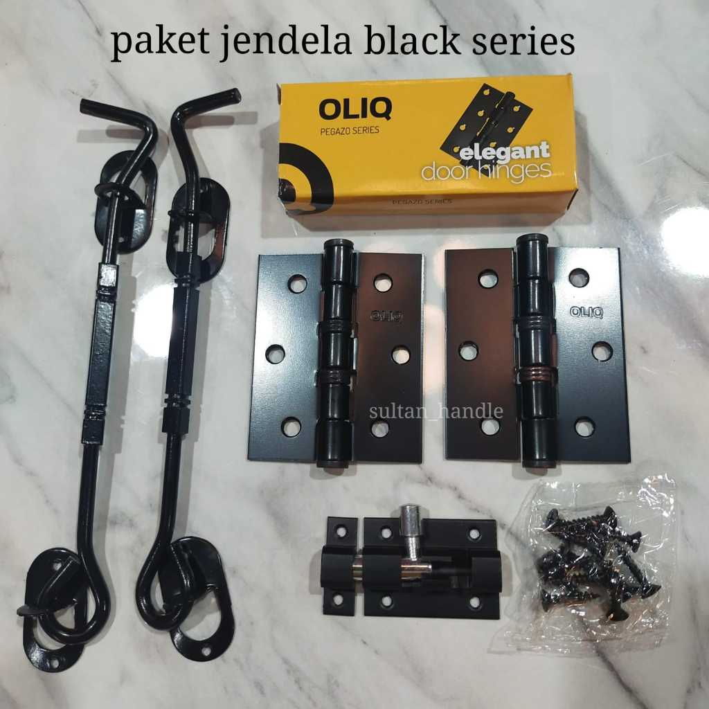 paket jendela satu set engsel hak angin grendel