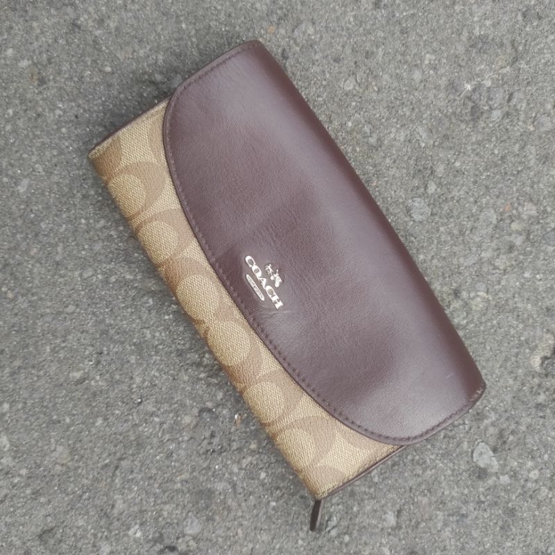 DOMPET COACH MONOGRAM MULTI POCKET WALLET BIFOLD TRI FOLD POUCH KARTU 3D PAISLEY BANDANA VINTAGE LUX