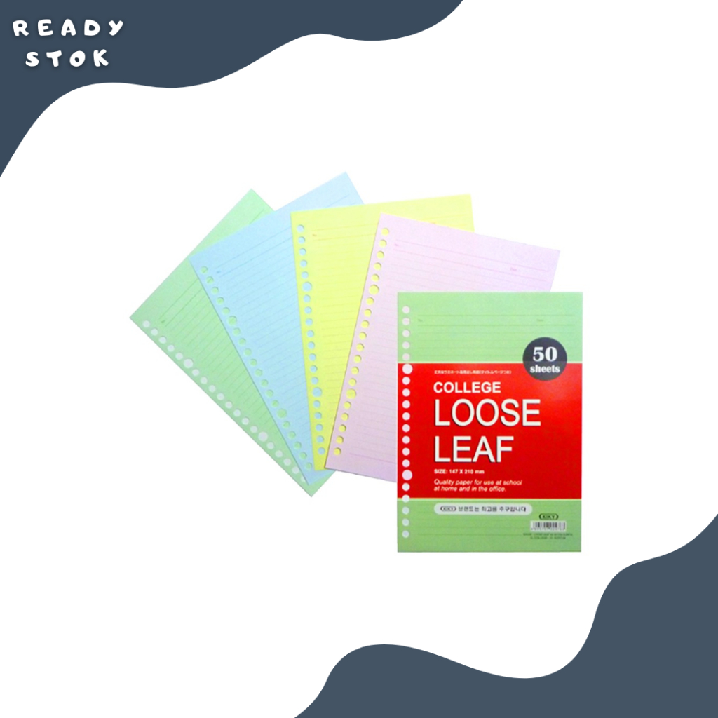 

LOOSE LEAF / REFILL BINDER A5 50 COLOURFUL KIKY