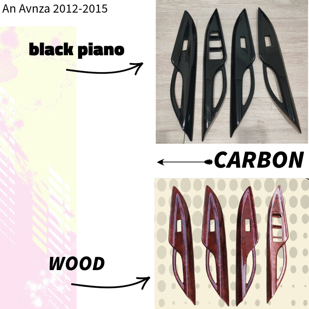 Panel  All New Avanza Xenia Veloz  Arm Rest Dashboard Wood Carbon Black Piano 2012 2013 2014 2015