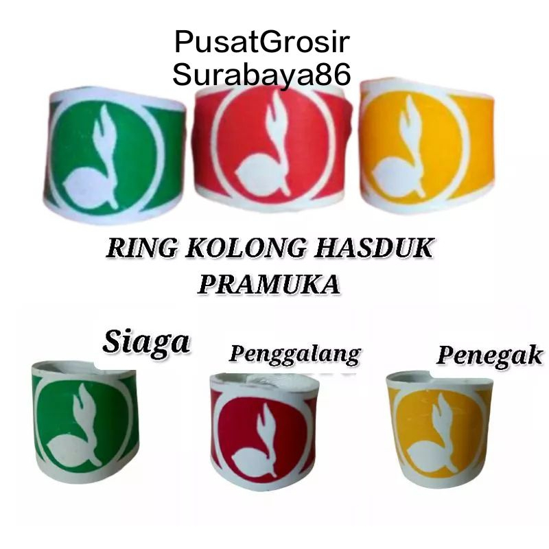 

Ring Hasduk Pramuka Karet Kolong Hasduk Warna Merah Kuning Biru