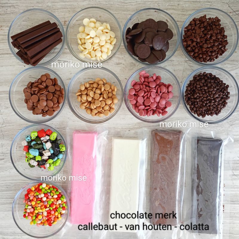 [ 250 gr] choco compound CALLEBAUT BENSDORP VAN HOUTEN cokelat kancing coin callets baking chips bak