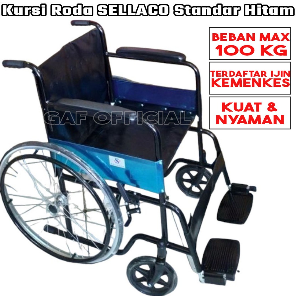 Kursi Roda Standar Lipat Medis Sellaco Murah Ban Mati Bandung