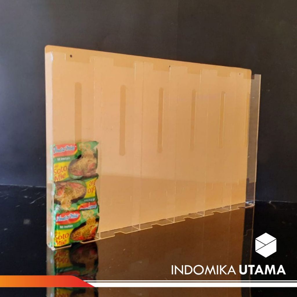 tempat indomie akrilik / indomie rack display / rak akrilik indomie