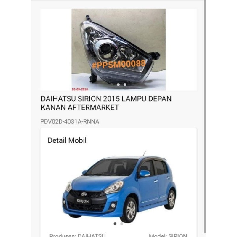 Headlamp Sirion 2015 - 2017 Sepasang