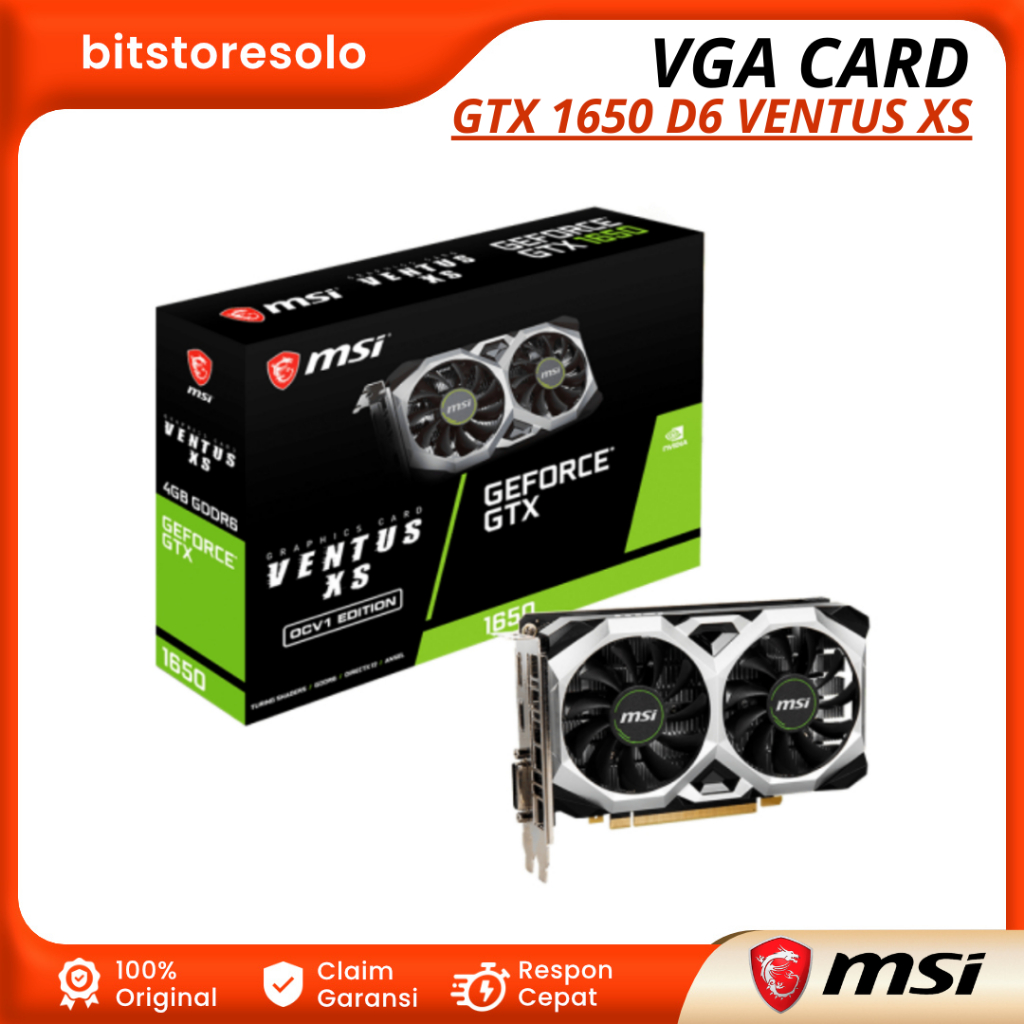 VGA MSI Geforce Graphics Card GTX 1650 D6 VENTUS XS OCV1