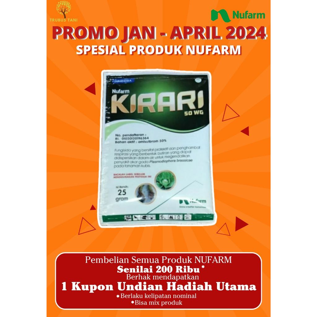 FUNGISIDA KIRARI 25GR PENGENDALI AKAR GADA Amisulbrom 50WG-nufarm