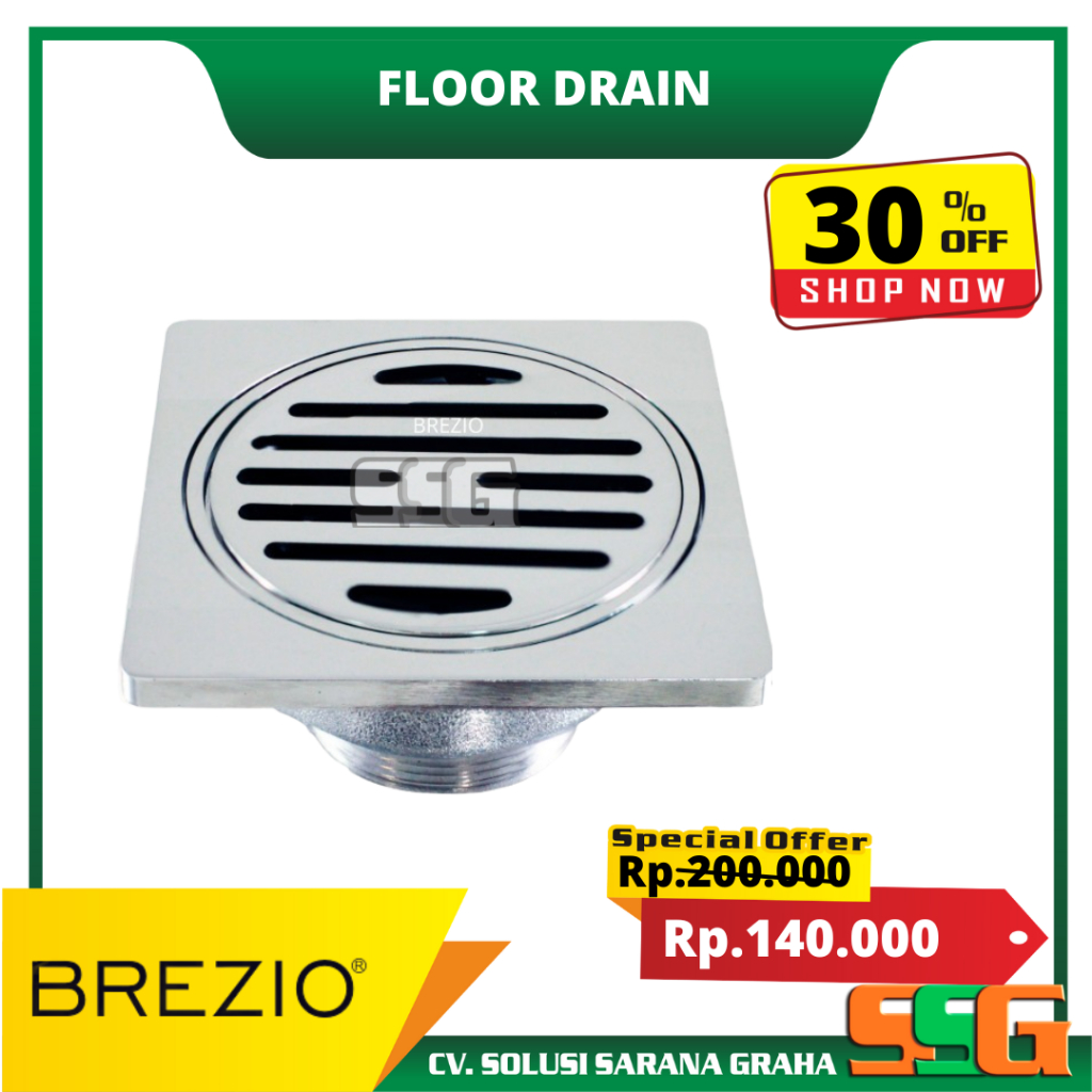Floor Drain BREZIO FDBZ 1301 Lubang Saringan Lantai WC Mandi CHROME