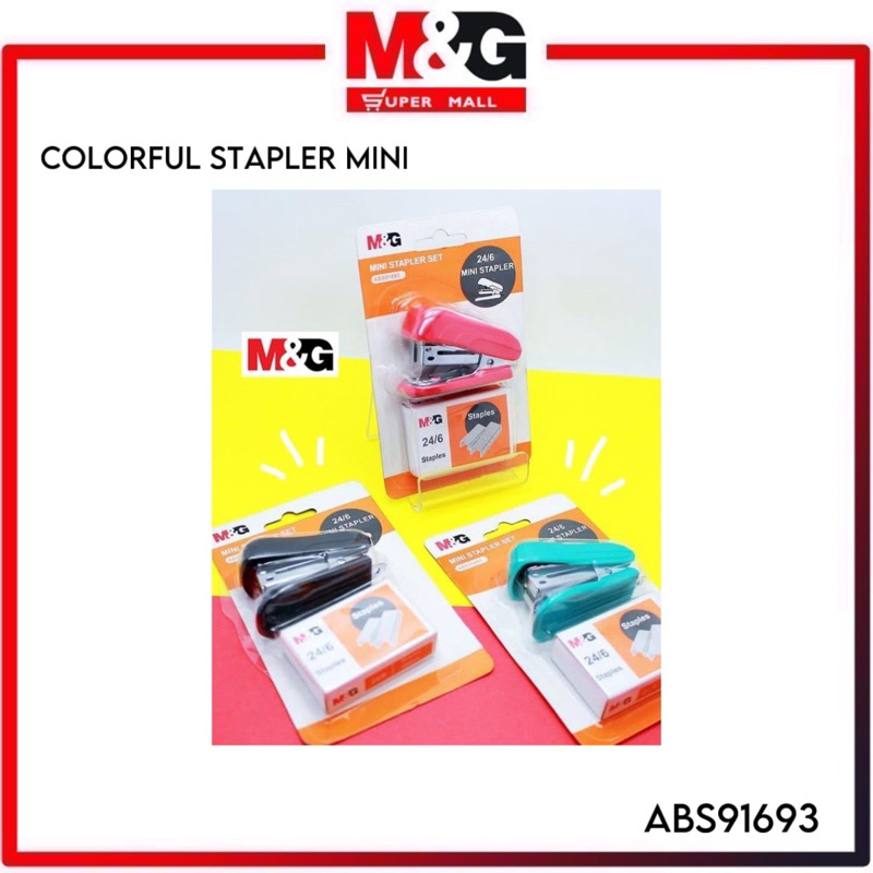 

M&G Mini 24/6 Colorful Stapler Mini Set 5 Warna / Staples Mini M&G bonus isi staples 500pcs (ABS91693)
