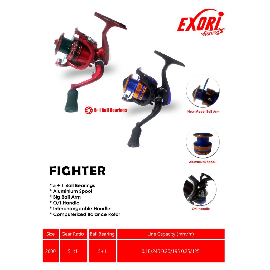 Reel Pancing Murah Exori FIGHTER 2000 | One way