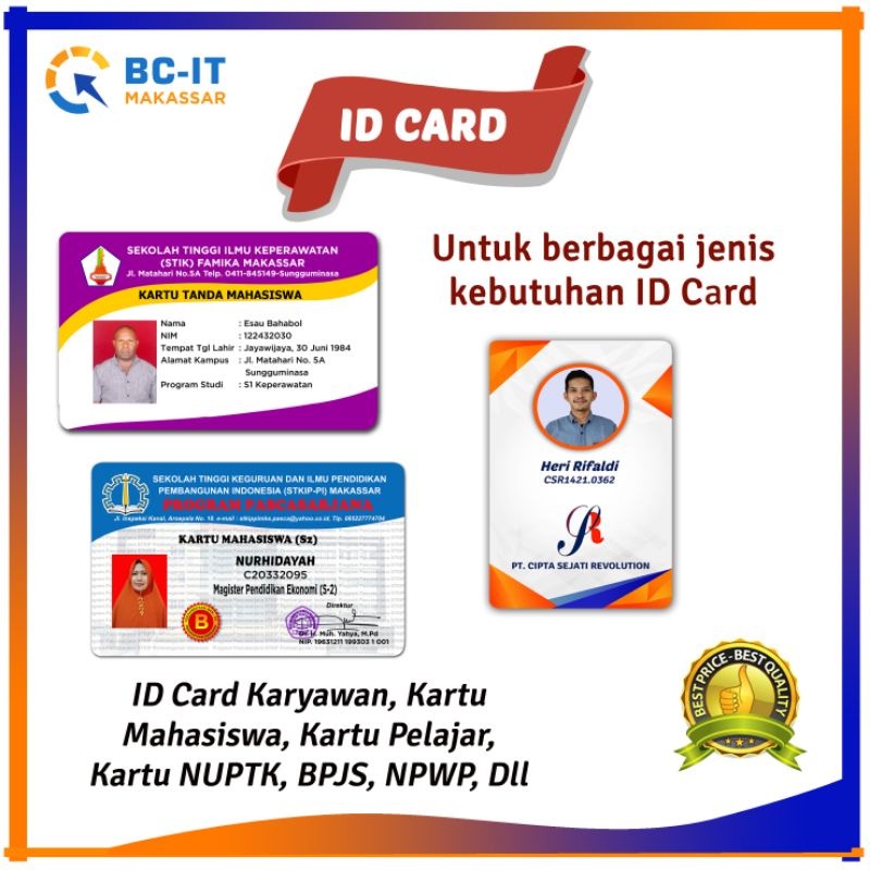 

ID Card - Bahan Tebal, Murah