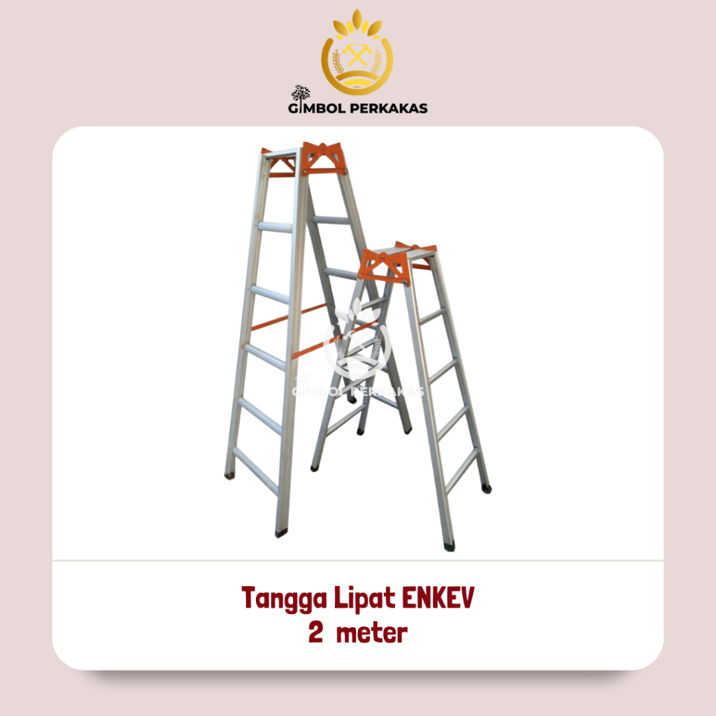 Tangga Aluminium ENKEV Tinggi 2m - Tangga Lipat Aluminium 2 Fungsi Multi Fungsi  tersedia ukuran lai