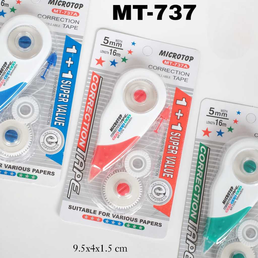 

TIP EX KERTAS ROLL SET MT-737 CORRECTION TAPE + REFILL ISI ULANG MICROTOP