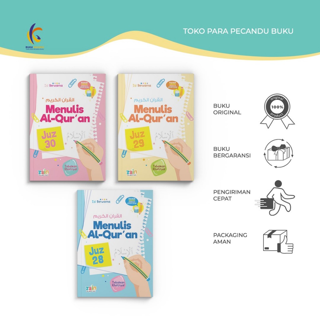[Promo] - Pre Order - Buku Menulis Al-Quran Juz 28, Juz 29, Juz 30 - Buku Kaluku