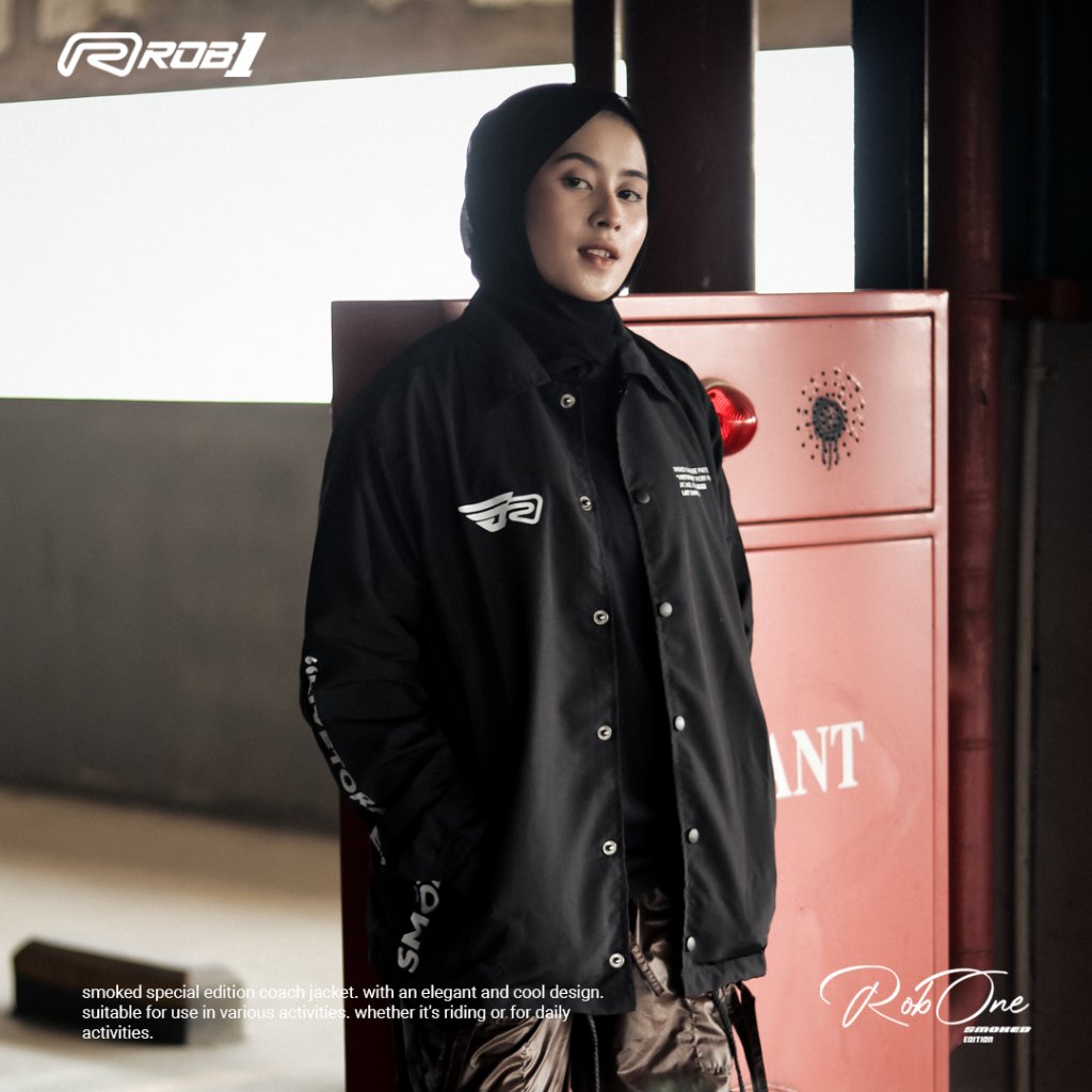 JAKET COACH ROB1 SMOKED EDITION ( BLACK )