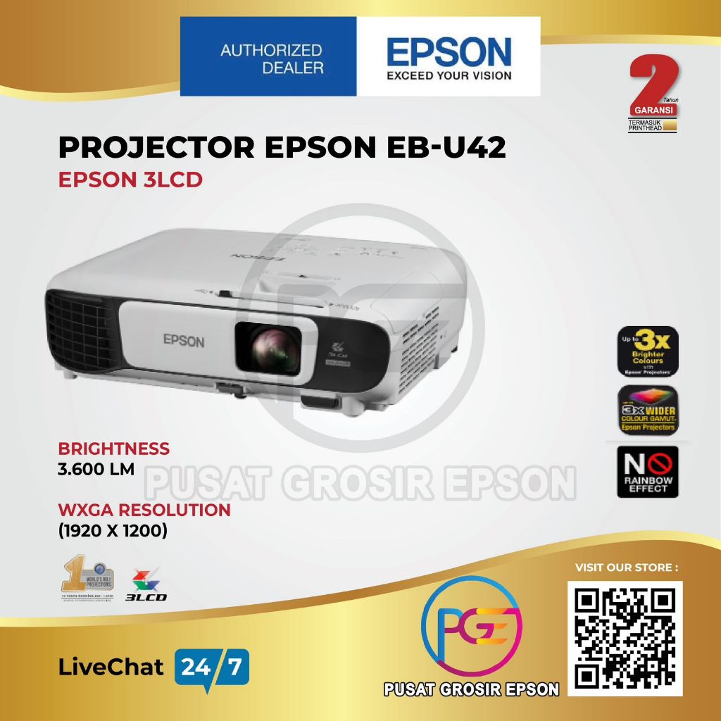 Projector Epson EB - U42 EBU42 EB U42 / Proyektor Epson EB - U42 Sudah Wifi