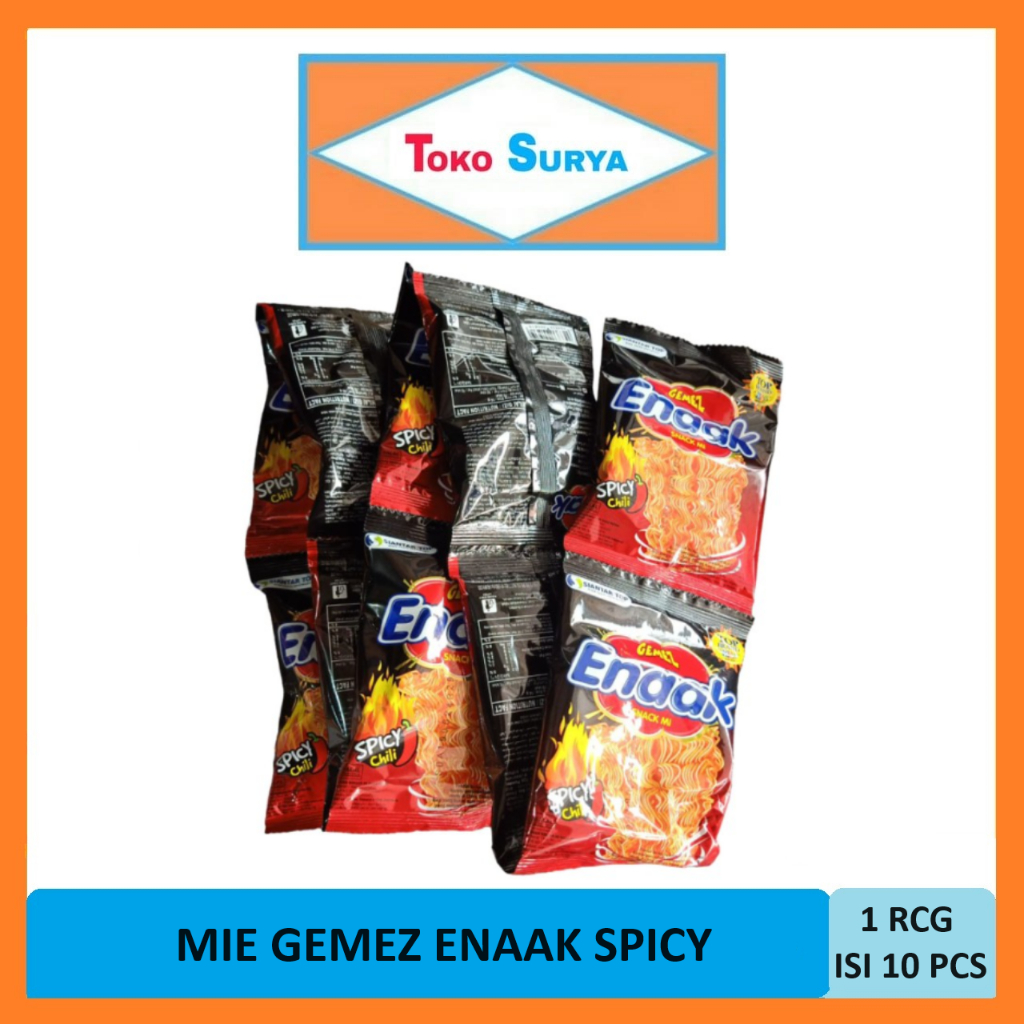 

Mie Gemez Enaak Spicy Chili Snack Mi Pedas 10 Pcs x 16 Gr